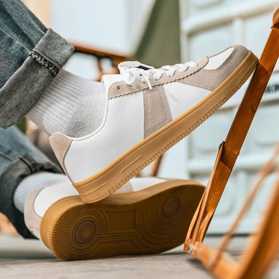 Weston & Finch - Retro Leather Sneaker - 14:691735-Gray;200000124:200000334