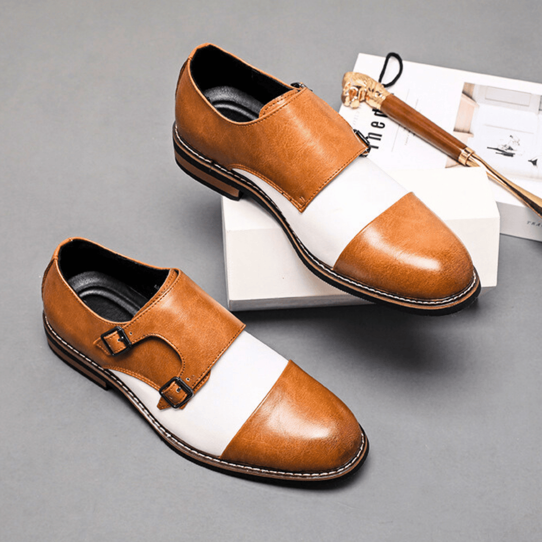 Weston & Finch - The Aveliere Monk Strap - 14:193665 Black White;200000124:100010483