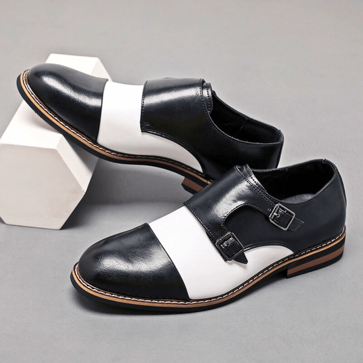 Weston & Finch - The Aveliere Monk Strap - 14:771665 Brown White;200000124:100010483