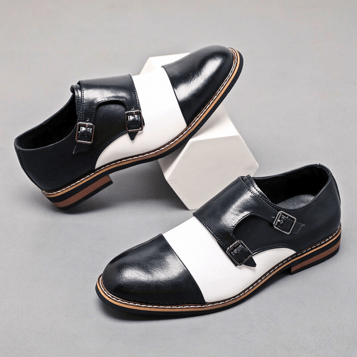 Weston & Finch - The Aveliere Monk Strap - 14:771665 Brown White;200000124:100010483