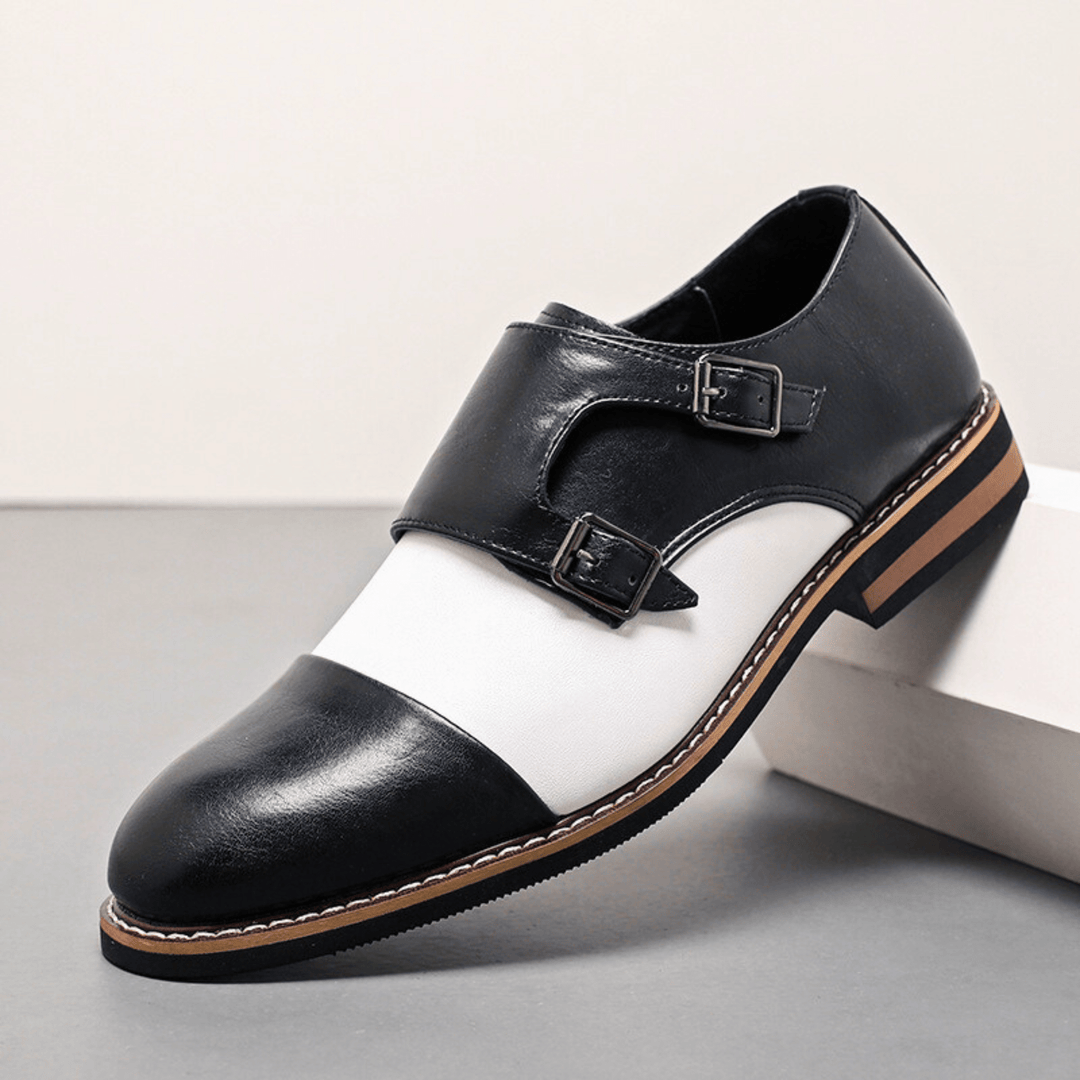 Weston & Finch - The Aveliere Monk Strap - 14:771665 Brown White;200000124:100010483