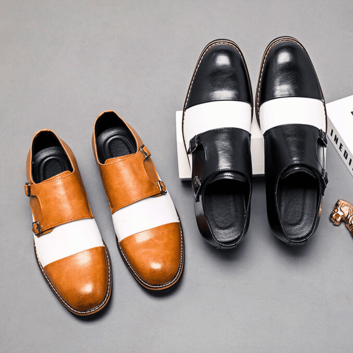 Weston & Finch - The Aveliere Monk Strap - 14:771665 Brown White;200000124:100010483