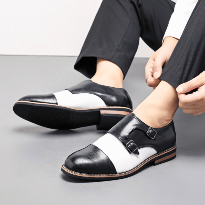 Weston & Finch - The Aveliere Monk Strap - 14:771665 Brown White;200000124:100010483