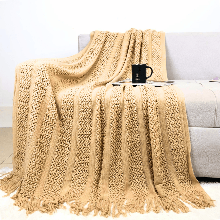 Weston & Finch - The Montier Throw - 14:10khaki;200007763:201336100;5:202530839110x120cm