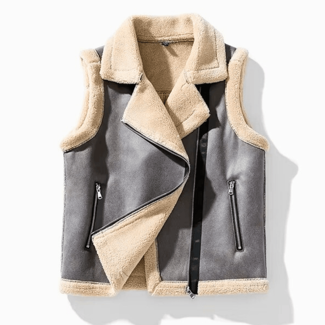 Weston & Finch - The Valente Shearling Vest - 14:193gray;5:4181